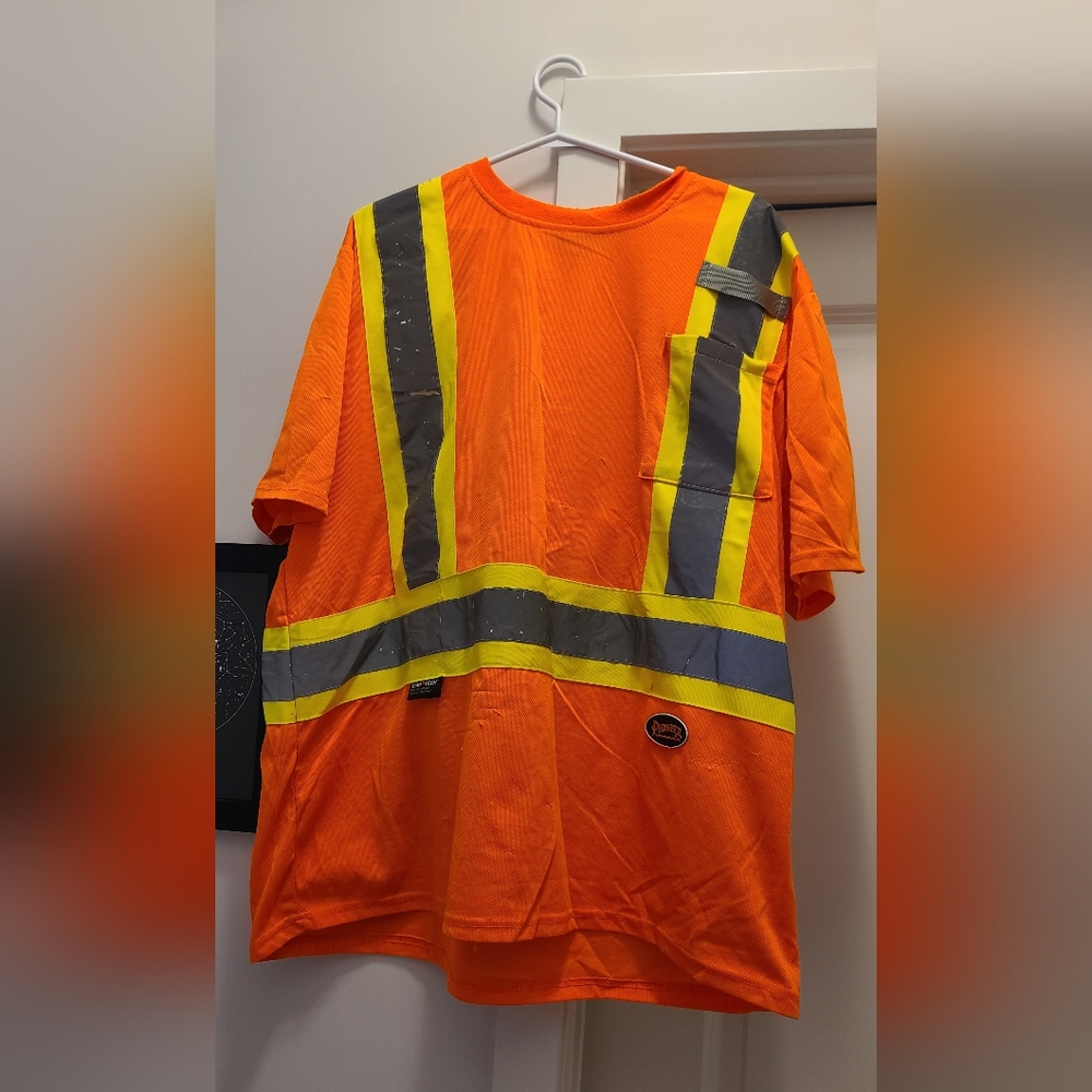 Orange High-Visibility Shirt Sleeved Safety Shirt